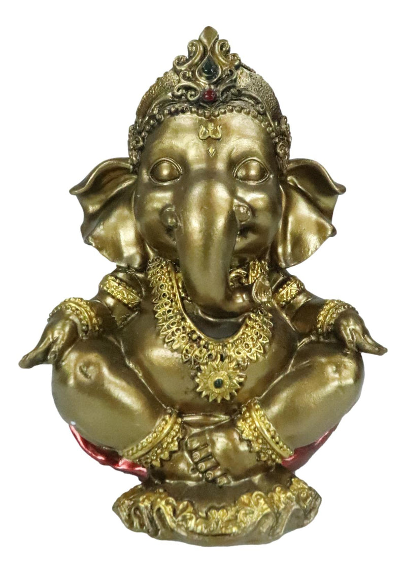 Vastu Hindu Elephant God Baby Ganesha Ganapati Sitting In Meditation Figurine
