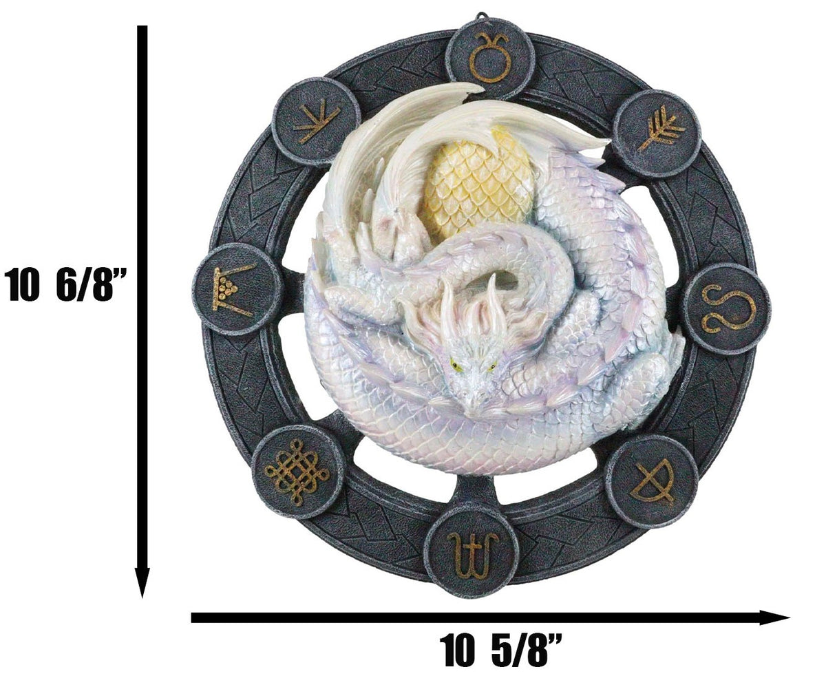 Ostara Drake Spring Equinox Wheel of The Year Sabbats Of The Dragon Wall Decor - Ebros Gift
