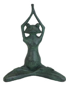 Large 16.5"H Aluminum Meditating Yoga Frog Toad Garden Patio Outdoor Statue