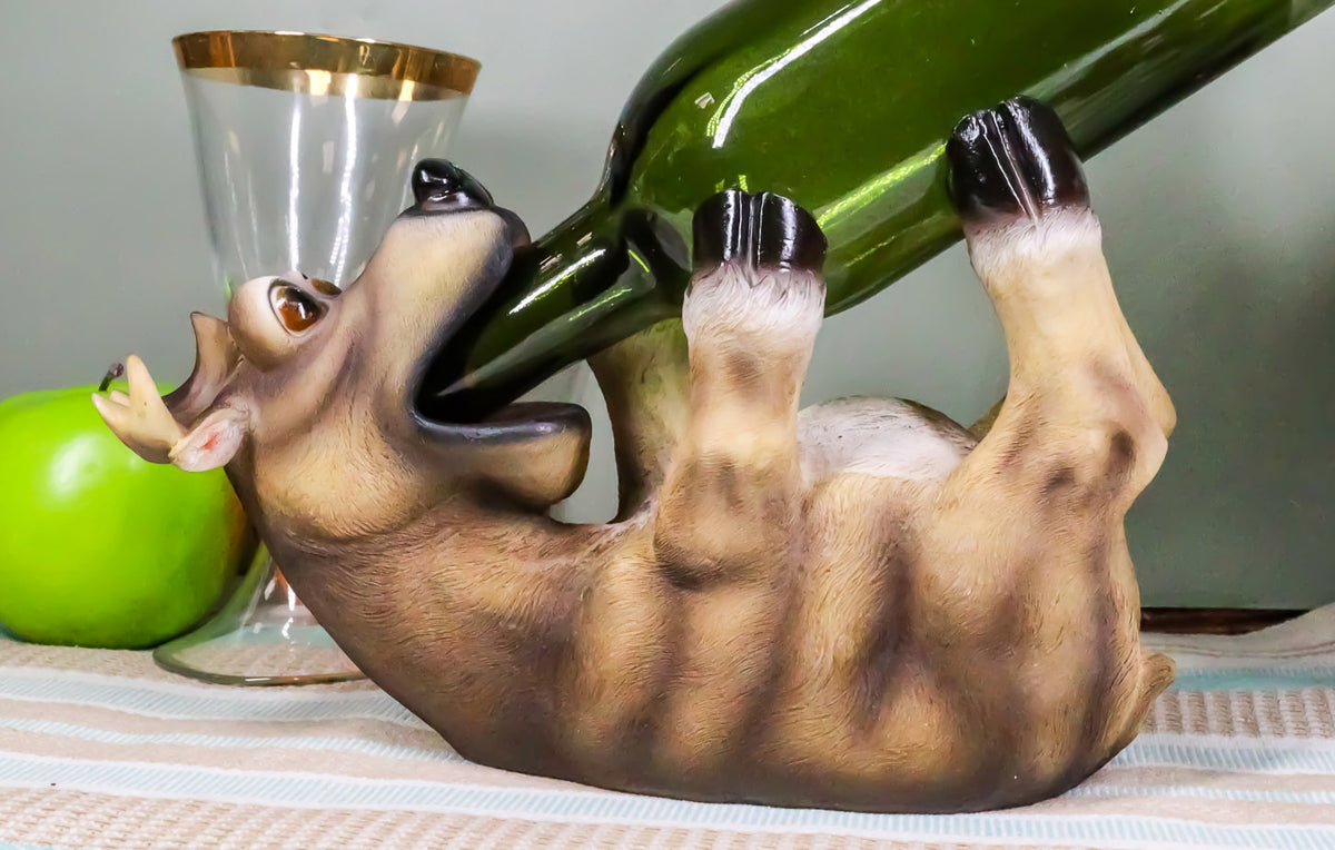 Rustic Cabin Lodge Decor Drunk Comical Deer Wine Bottle Holder Figurine Decor