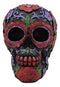 Ebros Black Day of The Dead Floral Blooms Sugar Skull Figurine DOD Skulls 6" L
