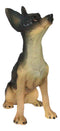 Sitting Lifelike Adorable Deer Head Black and Tan Chihuahua Puppy Dog Figurine