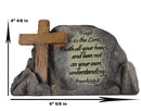 Ebros Inspirational Stony Hill Old Rugged Cross Figurine 7" L with Bible Verse Proverbs 3"Trust in The Lord with All Your Heart Religious Scriptural Decor for Desktop Shelves Study