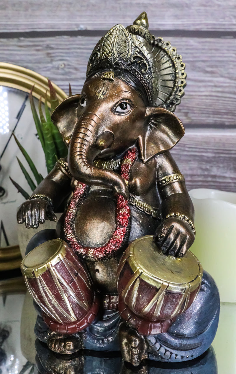 Ebros Celebration of Life Ganesha Playing Dholak Hindu Elephant God Deity Figurine