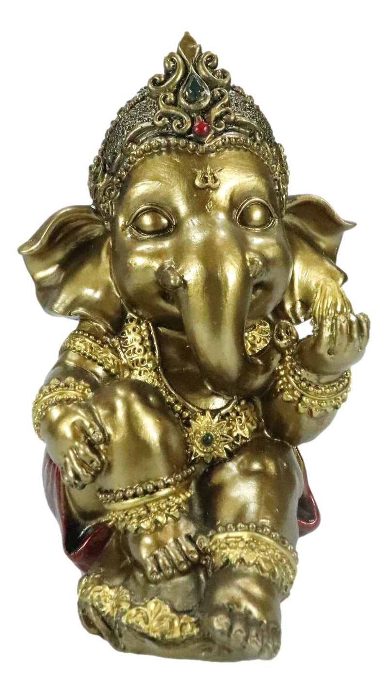 Vastu Hindu Elephant God Baby Ganesha Ganapati With Fire Ember In Hand Figurine
