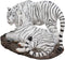 Ebros 10.25" Wide Embracing Albino Bengal White Tiger Couple Statue As Predator Forest Tigers Giant Cats Decorative Resin Collection Figurine Perfect for Shelves Desktops Decors - Ebros Gift