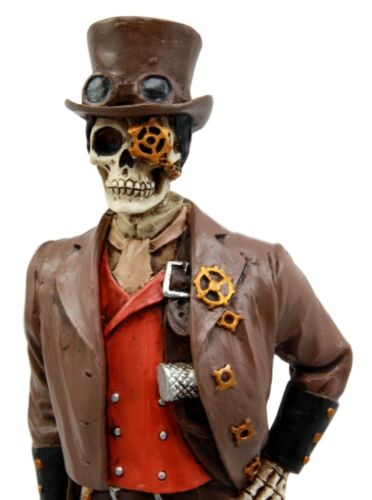 Steampunk Skeleton Costume Gentleman Figurine 8.75"H Detective Inspector Gadget