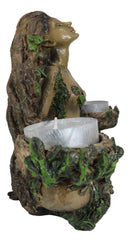 Celtic Green Tree Woman Goddess Gaia Dryad Ent Double Votive Candles Holder