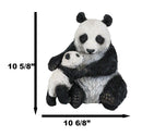 Large Lifelike Adorable China Giant Panda Bear Mother With Cub Baby Statue