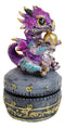 Purple Baby Wyrmling Dragon Holding Egg Decorative Kitchen Timer Figurine 60 Min