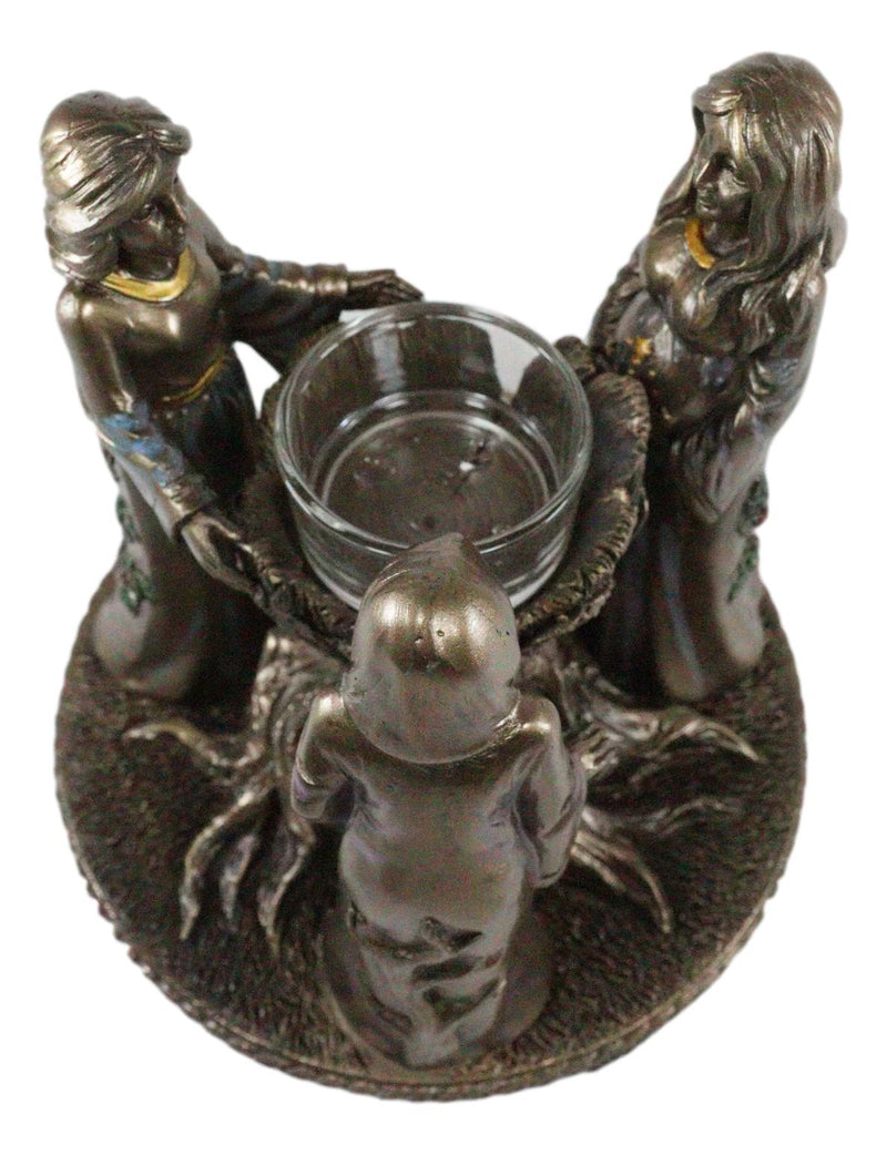 Ebros Occultic Wiccan Triple Goddess Maiden Mother Crone Votive Candle Holder Figurine