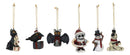 Set Of 6 Scary Merry Christmas Halloween Skeleton Santa Snowman Tree Ornaments