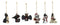 Set Of 6 Scary Merry Christmas Halloween Skeleton Santa Snowman Tree Ornaments