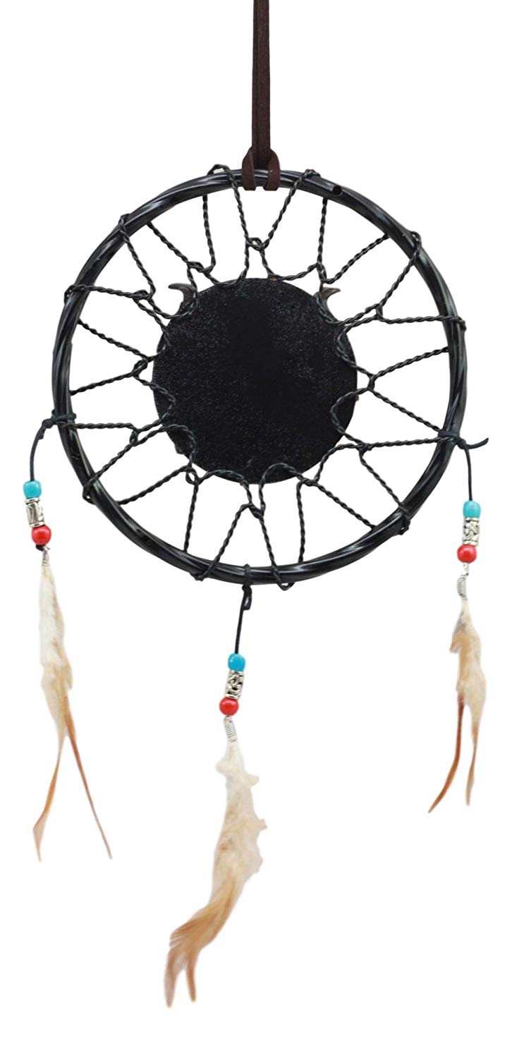 Ebros Native American Animal Spirit Buffalo Skull Dreamcatcher Wall Decor 6.5"Di