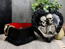 Ebros to Have & to Hold Skeleton Lovers on Black Rose Wreath Trinket Box