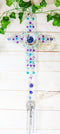 Amazing Grace Floral Cross With Gemstones Resonant Relaxing Wind Chime 40" Long