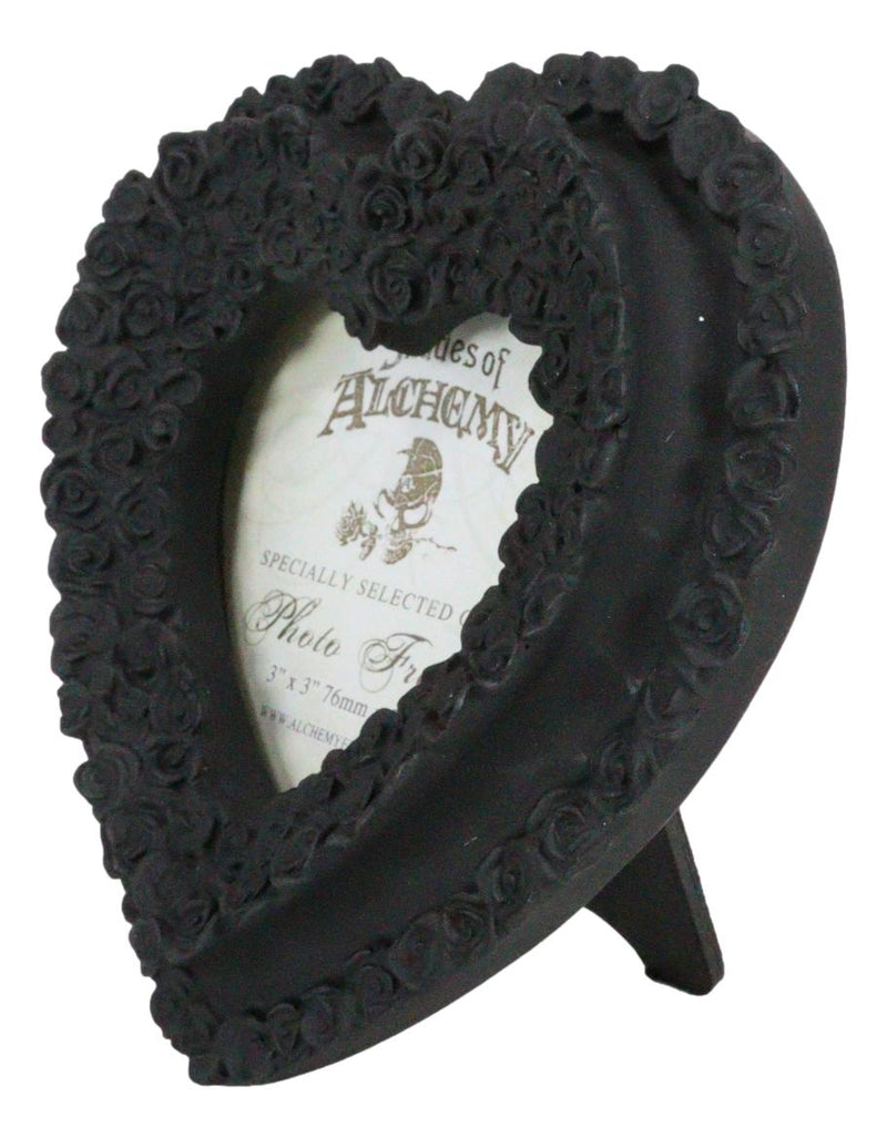 Gothic Day Of The Dead Black Roses Wreath Heart Wall Or Desktop Picture Frame