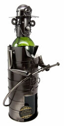 Fireman Fire Fighter 911 Emergency Hand Made Metal Wine Bottle Holder Caddy