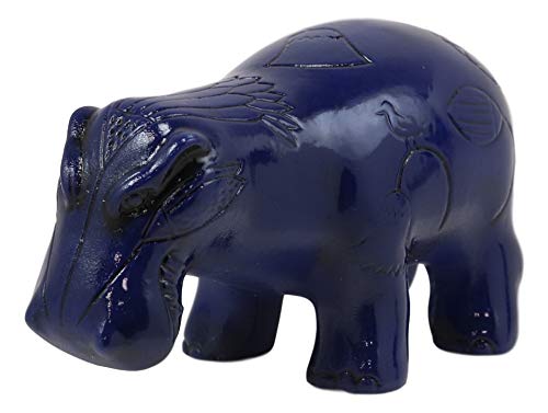 Ebros Mini Egyptian Goddess Taweret Statue 3"L Dark Blue Nile River Hippopotamus