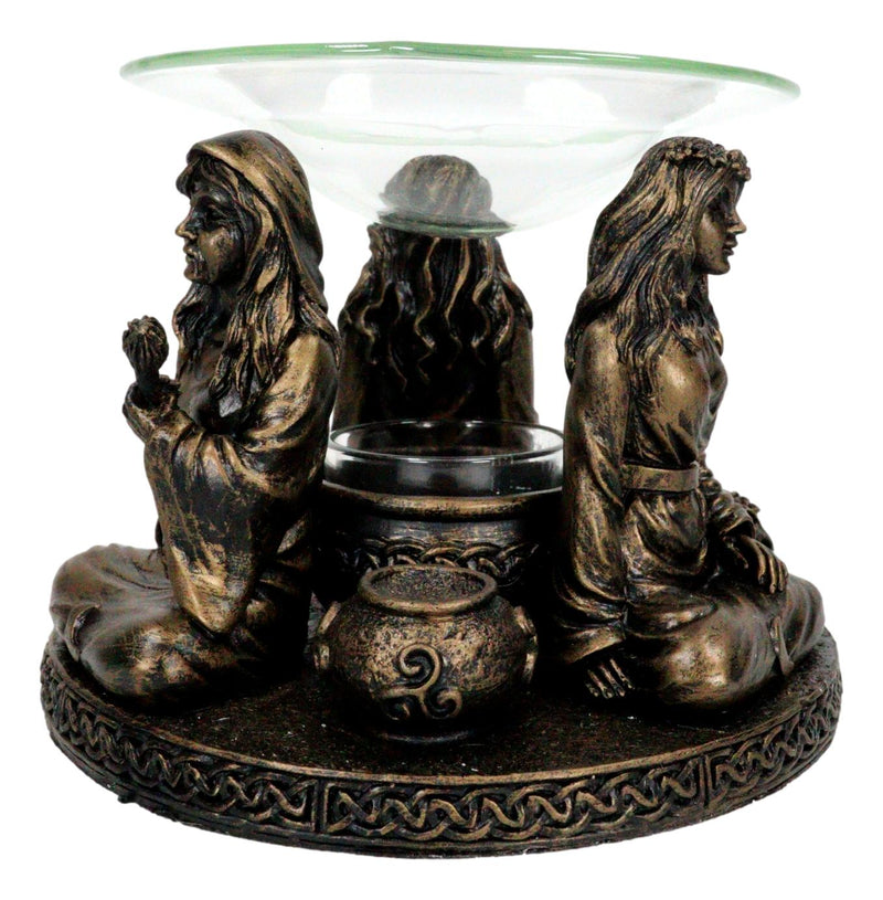 Wicca Triple Goddess Maiden Mother Crone Votive Holder Aroma Oil Warmer Figurine