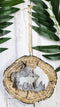 Rustic Western Elk Deer Faux Wood Log Slice Set of 4 Christmas Tree Ornaments