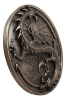 Double Dragon Alchemy Night And Day Yin Yang Astrology Fusion Wall Plaque Decor