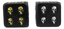 Ebros Oversized Decorative 2.25"H Cube Silver And Gold Skull Face Gaming Dice Decor