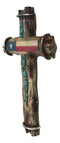 Rustic Western Lone Star Texas State Flag With Turquoise Rocks Rugged Wall Cross