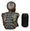 Eerie Daydreaming Thinker Skull Skeleton Bust with LED Night Light Ribs Figurine