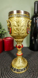 Ebros Ancient Egyptian Pharaoh King Tut Resin Wine Goblet Chalice With Liner