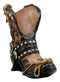 Ebros Western Texas Star Cowboy Boot And Spur Wine Holder 9"H Wild West Decor