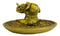 Feng Shui Golden Elephant With Trunk Up Lotus Padma Incense Burner Dish Figurine