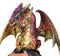 Metallic Red Iridescent Dragon On Faux Geode Rock Quartz Crystal Cove Figurine