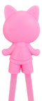 Pink Ribbon Miss Piggy Pig Reusable Training Chopsticks Set With Silicone Helper
