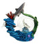 Ebros Gift Coastal Apex Predator Shark Family Water Globe Figurine 4"H