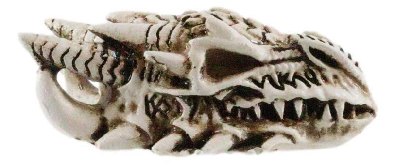 Miniature Tribal Tattoo Demon Horned Dragon Skull Figurine Fantasy Dragons Lair - Ebros Gift
