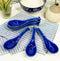 Ebros Made In Japan Ceramic Glossy Ocean Blue Spoons W/ Ladle Hook Set Of 6
