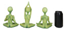 UFO Green Roswell Alien ET Yoga Meditation Body Mind and Soul Sitting Figurines