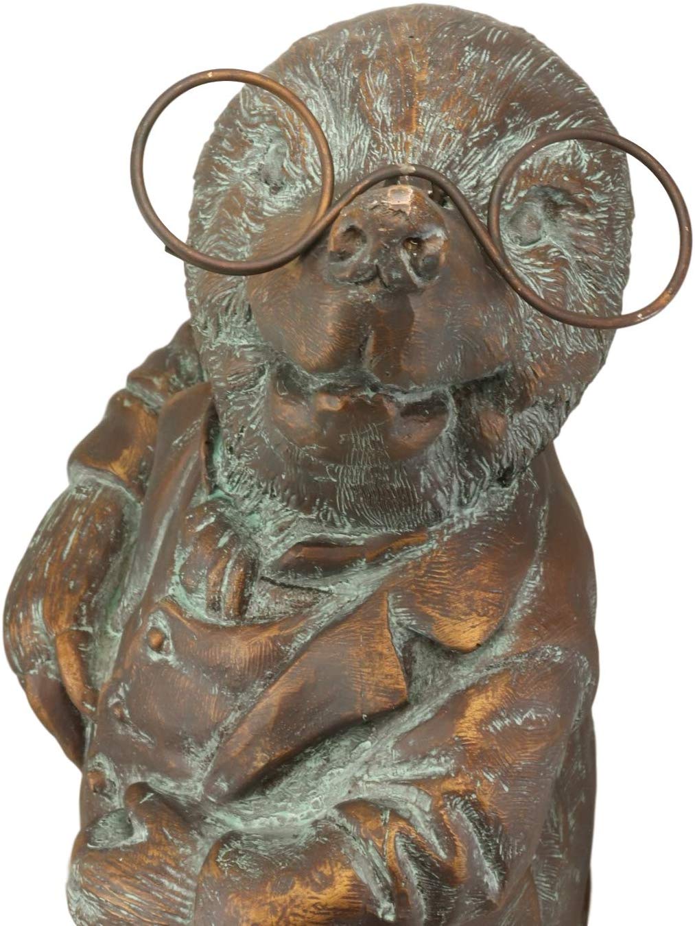 Ebros Gift Large Whimsical Hardworking Professor Mole With Glasses Garden Statue 21" Tall Hand Painted Resin In Aged Bronze Finish Rustic Fairy Tale Moles Patio Pool Lawn Outdoors Decorative Sculpture