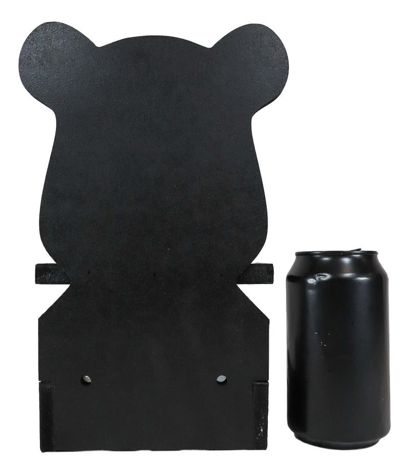 Whimsical Kids Rustic Black Bear Cub Toilet Paper Holder With Cell Phone Stand