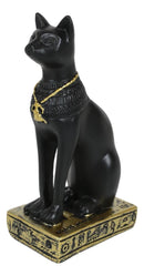 Ebros Egyptian Goddess Of Home Protection Bastet Cat With Scarab Necklace Figurine 3"H