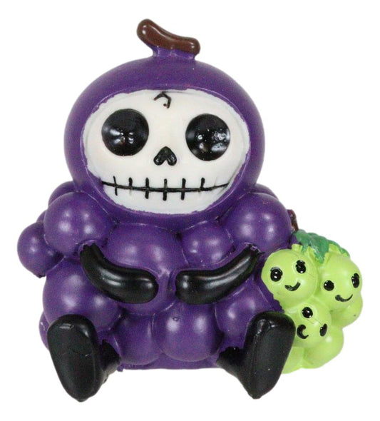 Furry Bones Fruity Purple and Green Grapes Bunch Skeleton Furrybones Figurine