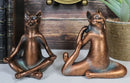 Ebros Stretching Yoga Cats Statue Set of 2 Zen Cats in Lotus Meditation and King Pigeon Poses