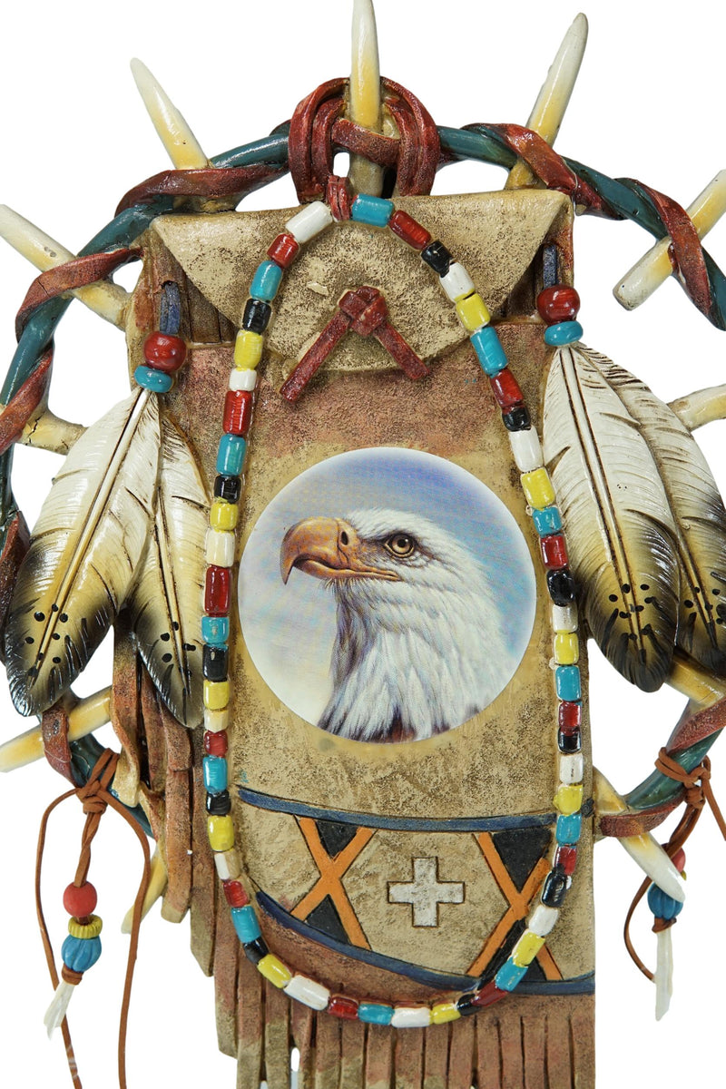 Indian Bald Eagle Dreamcatcher Figurine With Beads Feathers And Claws Wall Decor