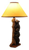 Ebros Rustic Climbing 3 Stacked Black Bear Cubs Getting Honey Table Lamp W/Shade