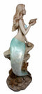 Ebros Gift Large Aquamarine Pretty Goddess Mermaid Listening To Ocean Sconce Figurine 17"H