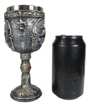 Medieval Knight Of Chivalry On Charging Horse Wine Goblet Royal Wine Chalice