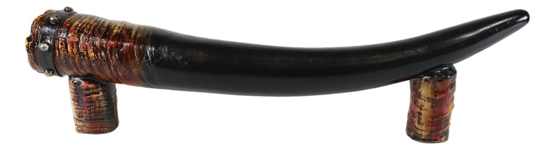 Set of 2 Rustic Western Buffalo Bison Ox Cattle Horns Barn Door Bar Pull Handles