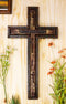 Ebros Large 20"H Rustic Peace Hope Love Joy Layered Faux Barn Wood Wall Cross Plaque