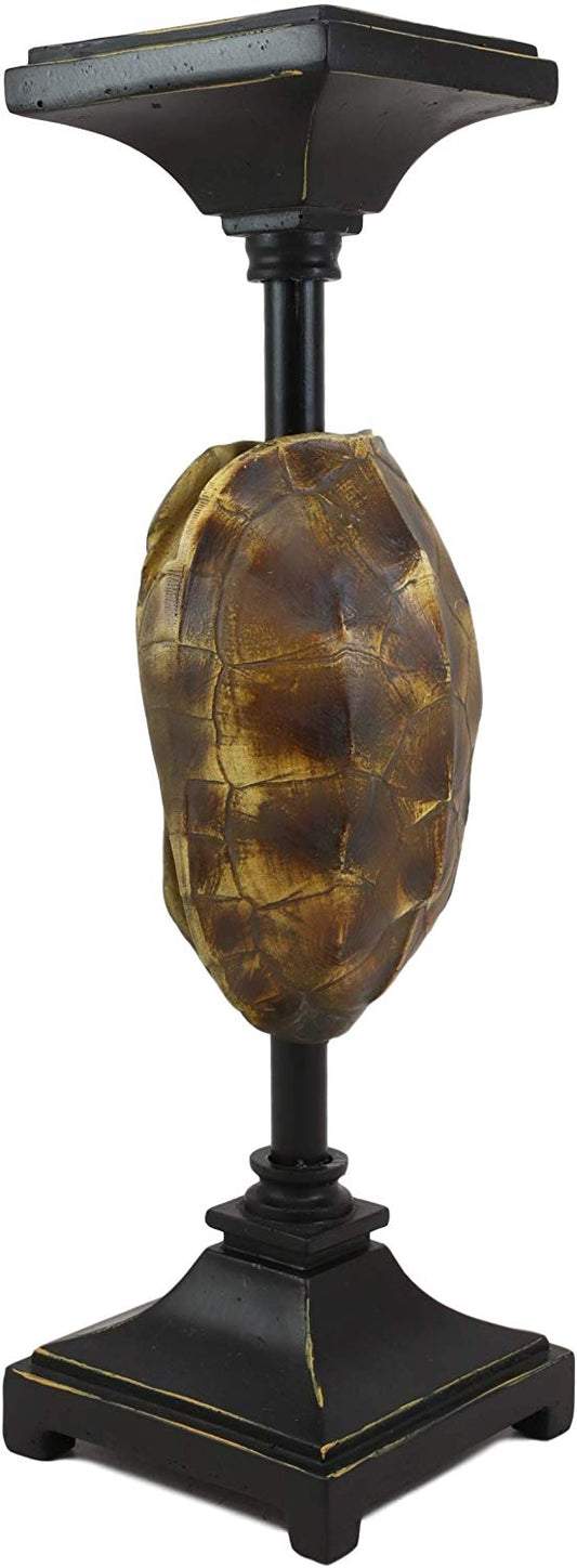 Ebros Large Nautical Reptile Tortoise Turtle Shell Pillar Candle Holder Statue 15"H